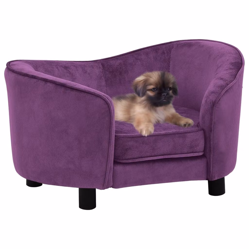 The Living Store Divano per cani bordeaux 69x49x40 cm in peluche