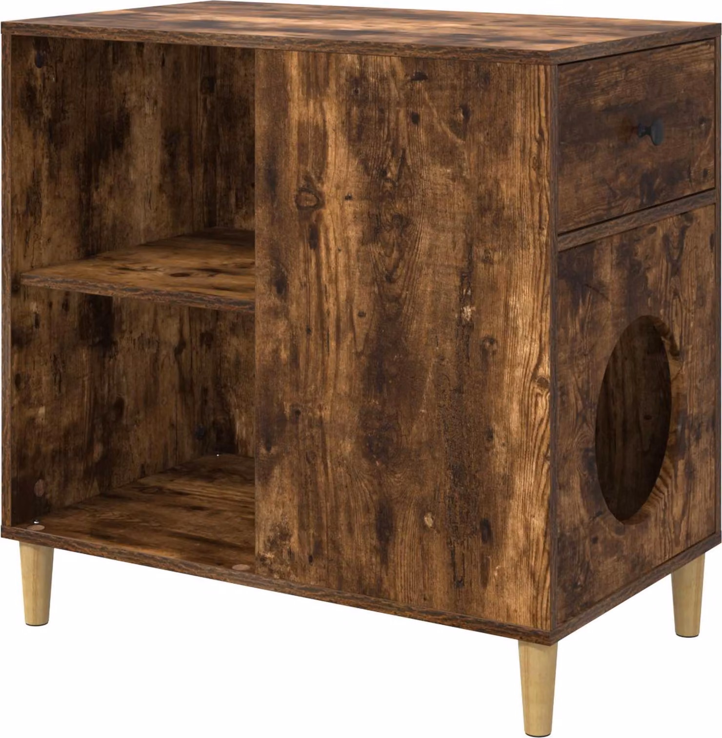 Casa per Gatti Rovere fumé 72 x 42.5 x 70 cm Legno multistrato