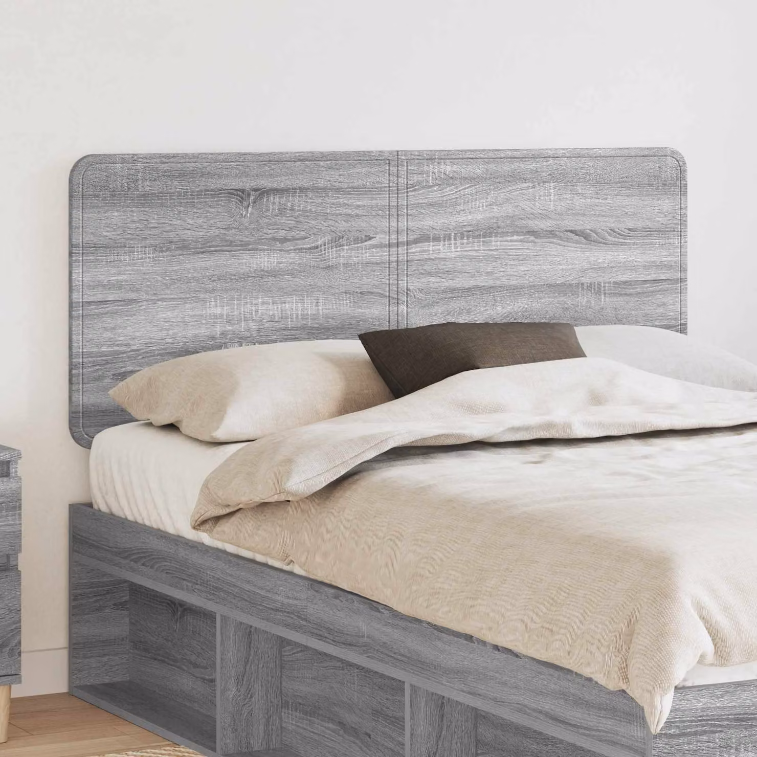 Testiera per letto moderna vidaXL in legno ingegnerizzato grigio
