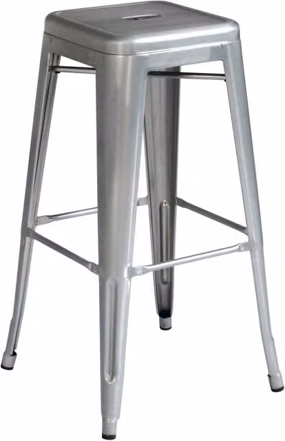 Sgabello Impilabile Lamiera 4 Pz Colore: Silver