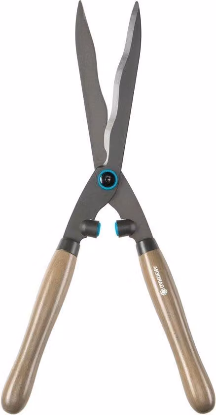 Forbici da giardino robuste da 23 cm con rivestimento antiaderente e manico in legno