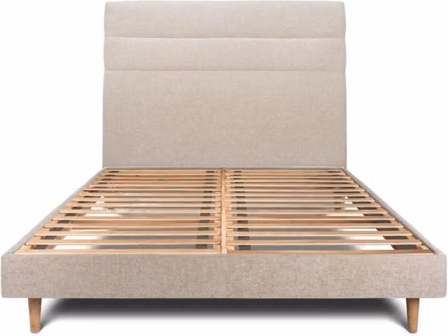 Letto 140x190 cm con testiera in linea - Tessuto Tela opaca