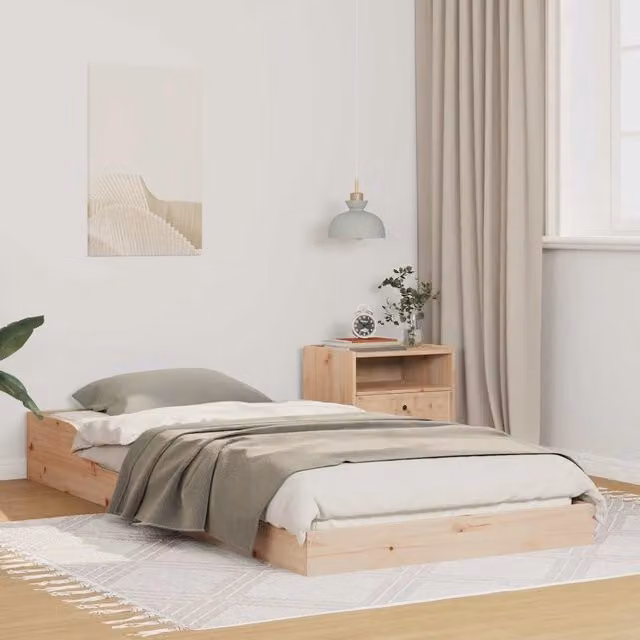 Struttura del letto moderna vidaXL in pino massello naturale L/P/H: 213.5 x 110 x 103.5 cm