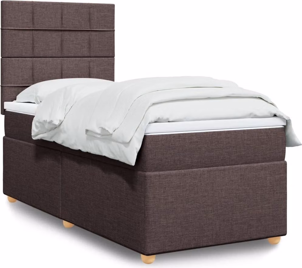 Maison Exclusive - Giroletto a Molle con Materasso Marrone Scuro 90x200 cm Tessuto