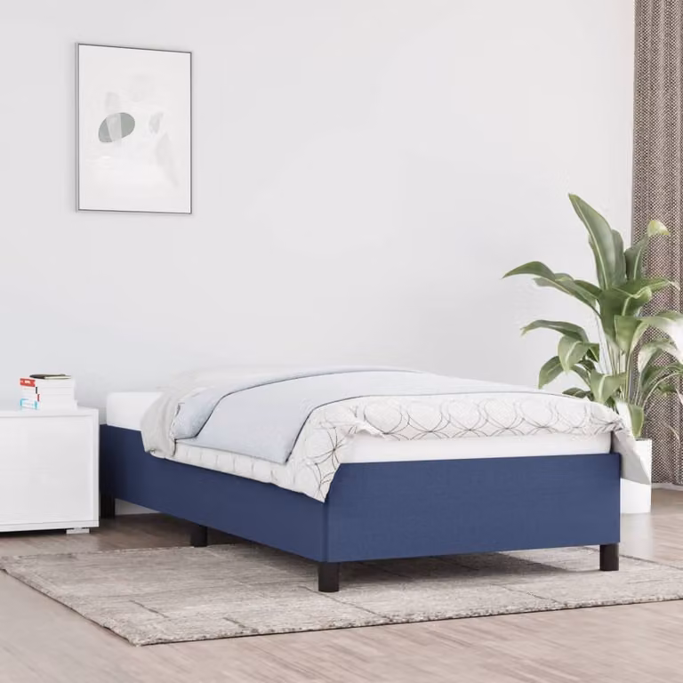 The Living Store Rete da letto blu 80x200 cm in tessuto