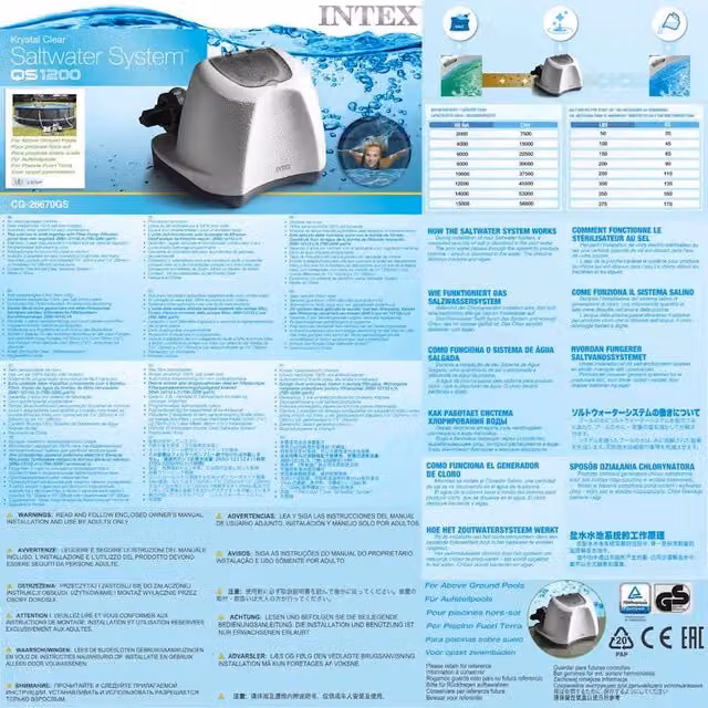 Sistema per acqua salata Intex Krystal Clear ECO 26670GS con elettrolisi, colore bianco