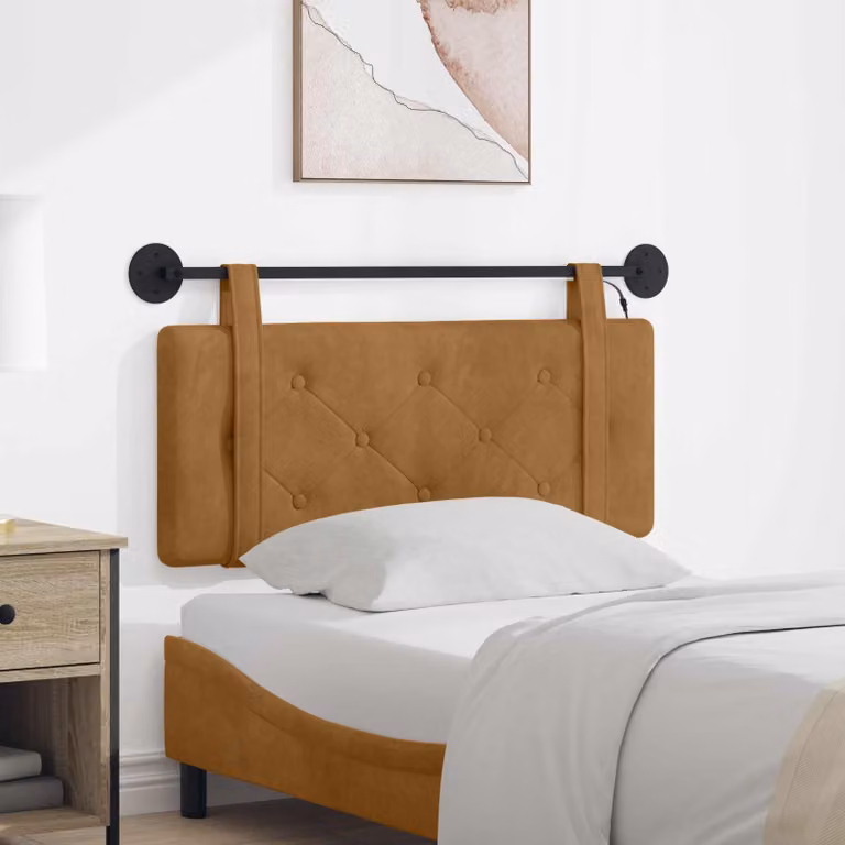 Testiera sospesa vidaXL in velluto marrone con luce LED integrata