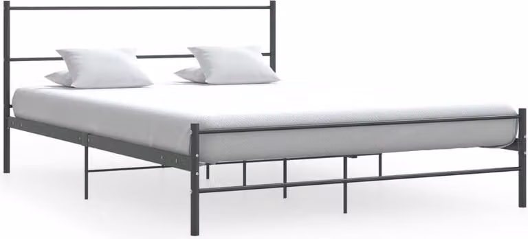 The Living Store Struttura letto in metallo grigio 140×200 cm