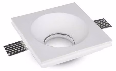 V-TAC VT-776SQ Portafaretto led in gesso bianco da incasso quadrato Φ120mm GU10 GU5.3 sku 3641