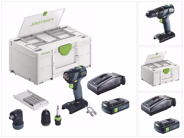 Festool TXS 18-Basic-Set Trapano avvitatore a batteria 18 V 40 Nm Brushless + 1x batteria 3,0 Ah + caricabatteria + Systainer