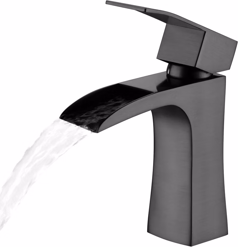 Miscelatori per lavabo a cascata, quadrati, in acciaio inossidabile, per il bagno