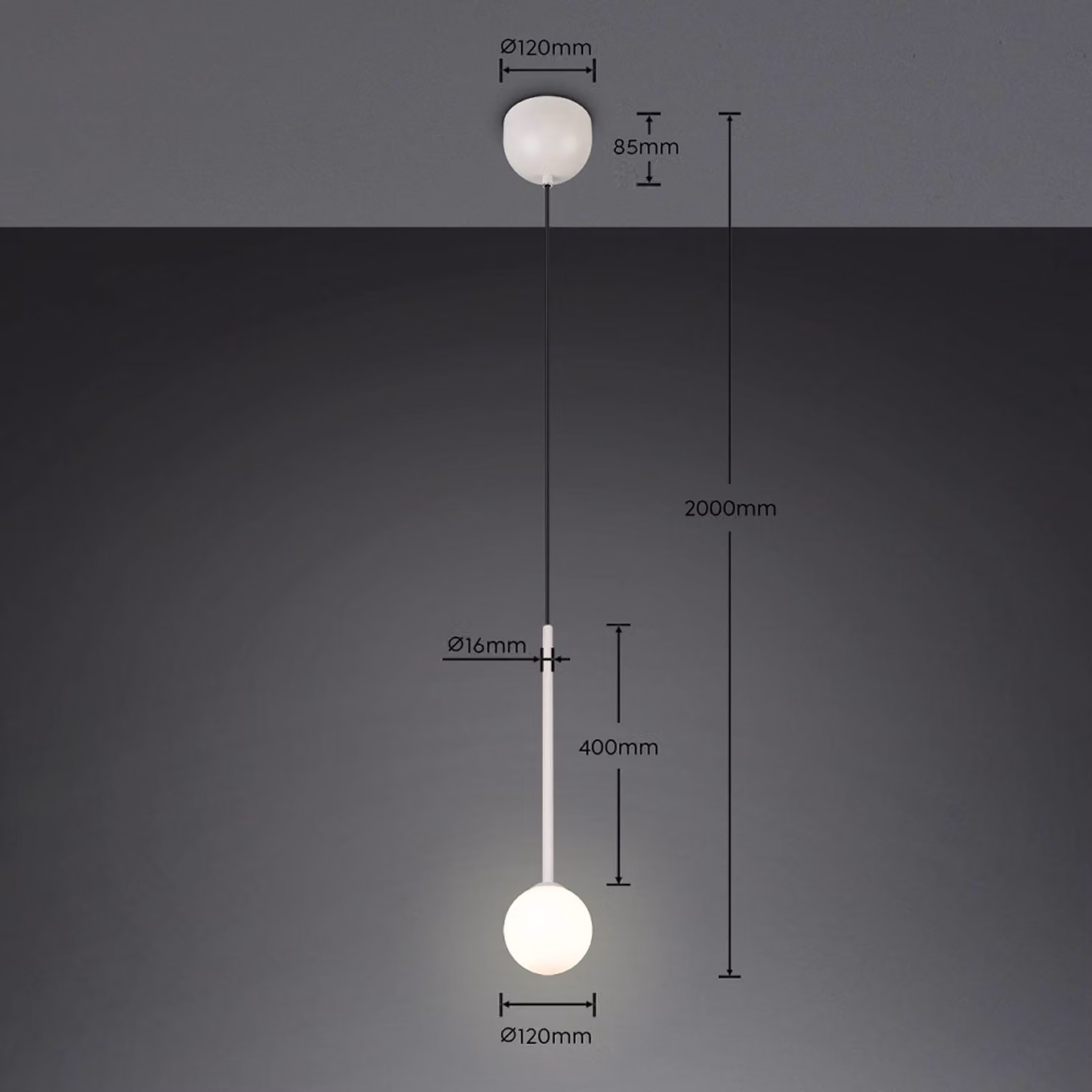 Trio Lighting Lampada a sospensione Firano, Alluminio / Grigio / Zincato, Soggiorno / Sala da pranzo, Metallo, Moderno, Lampada a sospensione