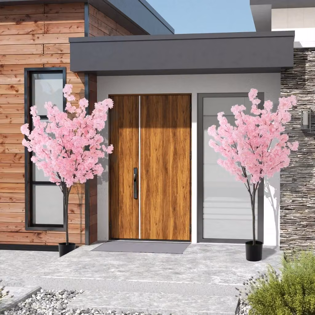 Albero di fiori di ciliegio finti con 900 fiori rosa in vaso per casa e ufficio – 2