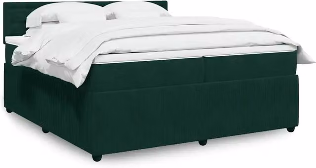 Giroletto a Molle con Materasso Verde Scuro 200x200 cm Velluto 3287845