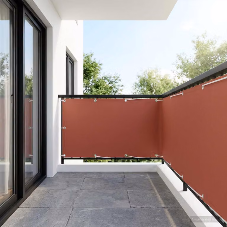 Schermo di privacy per balcone vidaXL in poliestere, colore terracotta, L: 400 cm, H: 150 cm