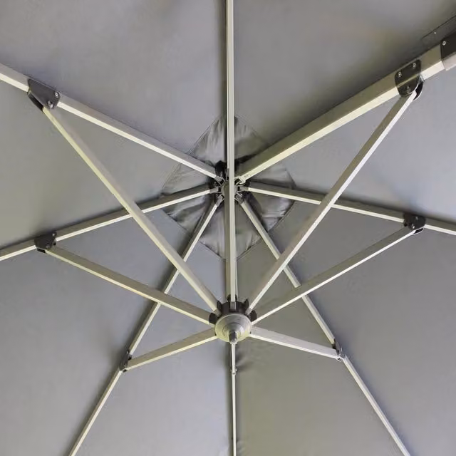 Ombrellone da giardino COSMA Darwin con telo in poliestere Grigio e Bianco e struttura in alluminio L: 300 cm, P: 300 cm, H: 260 cm – 1
