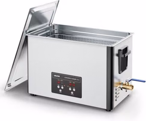 Pulitore a Ultrasuoni Professionale VEVOR in Acciaio Inossidabile Argento, 480 W, 40 kHz, Capacità 33,5 l