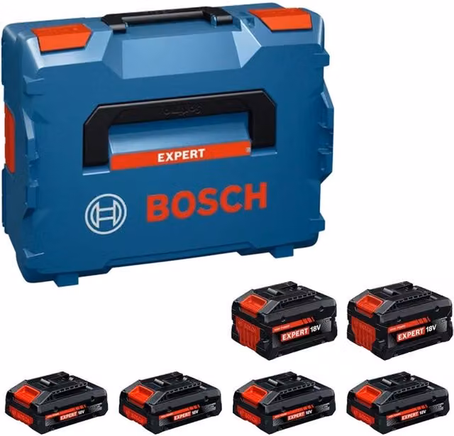 Power Set Bosch Blu con 4 batterie EXBA18V-40, 2 batterie EXBA18V-80 e L-Boxx 136