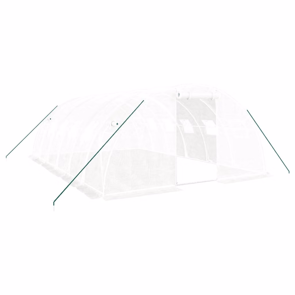 Serra con Telaio in Acciaio Bianco 24 m² 6x4x2 m