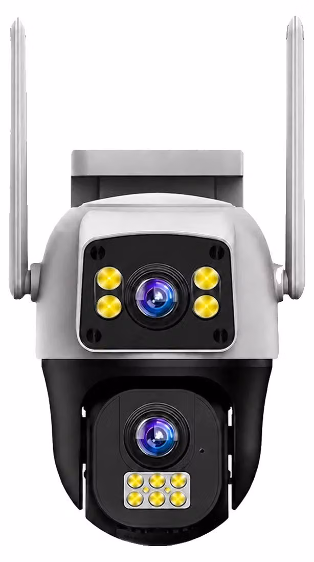 Telecamera di sicurezza, doppia lente, visione notturna HD, telecamera 4G con scheda TF da 128G