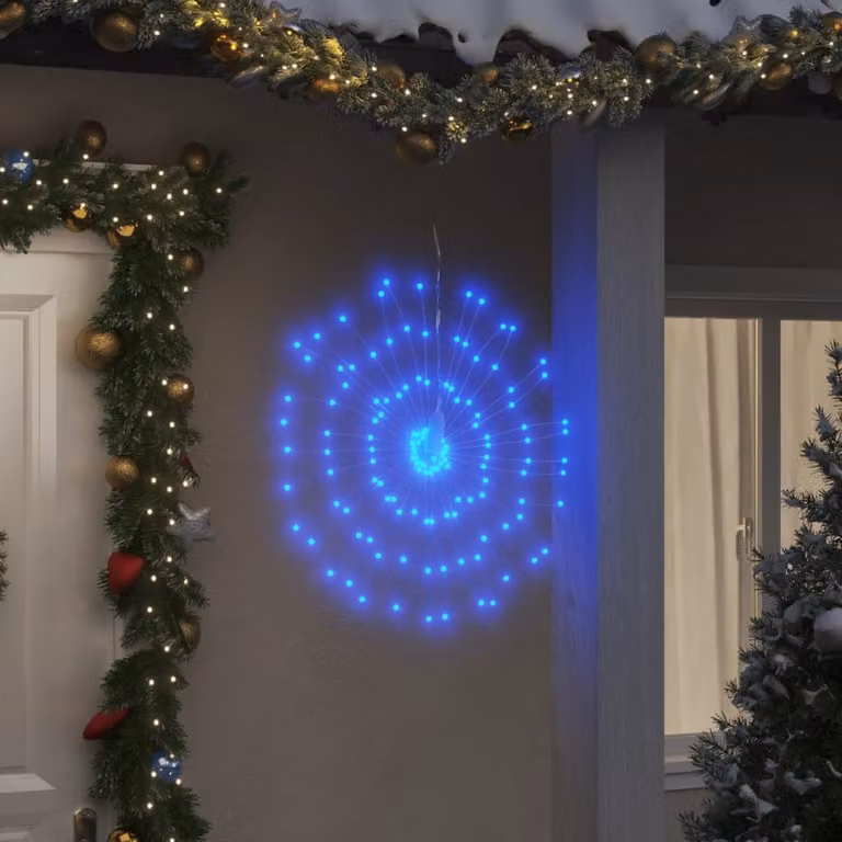 Set di 2 luci di Natale a LED vidaXL Galassia, colore blu e trasparente, con telecomando e timer, Altezza: 17 cm