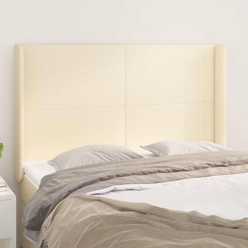 Testiera ad orecchio vidaXL in similpelle beige L: 147 cm, P: 16 cm, H: 118-128 cm