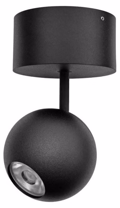 Faretto LED da Soffitto Bora Surface 8,5W 36º 3000K Nero Opaco, Faro Sferico Orientabile Alta Resa Cromatica - Beneito & Faure