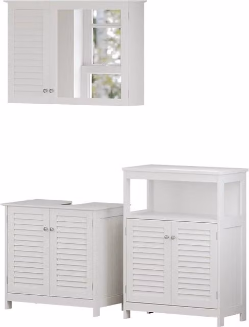 Set di mobili da bagno Riad Bianco 3 pezzi Vicco