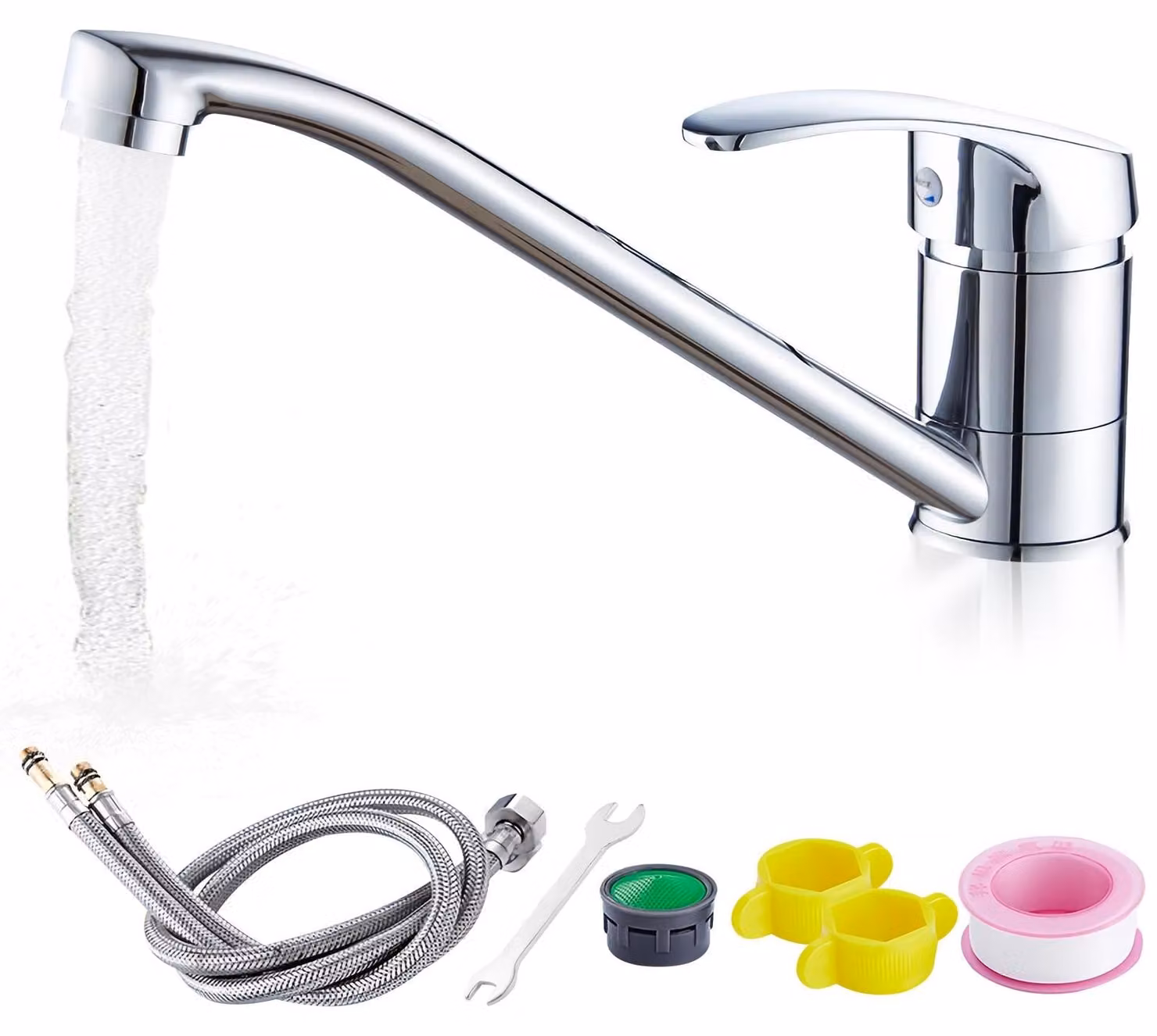 Rubinetto girevole a 360° per cucina, dotato di cartuccia in Vetroceramica