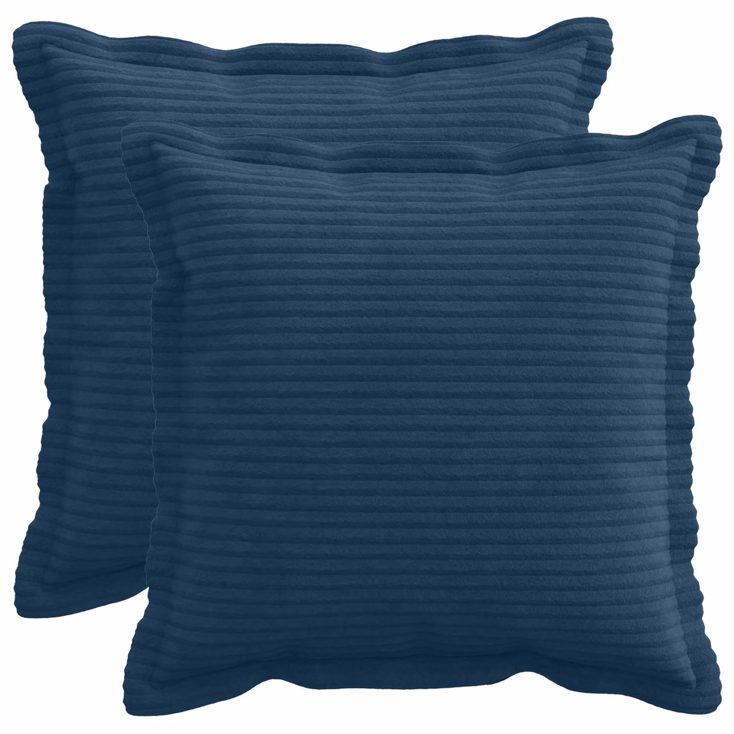 Set di 2 federe vidaXL HOUTEN in velluto a coste blu navy, L 35 cm x P 35 cm