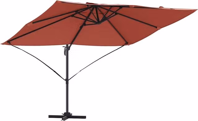 Ombrellone cantilever moderno inclinabile girevole da giardino 351 x 250 x 260 cm in poliestere terracotta 02_0058722