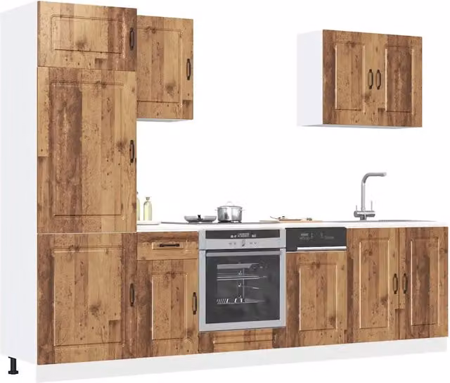 Set Mobili da Cucina 7 pz Kalmar Legno Vecchio in Truciolato 3314769