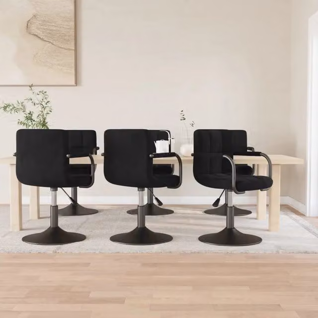 Sedie da Pranzo Girevoli 6 pz Nere in Velluto 3087927