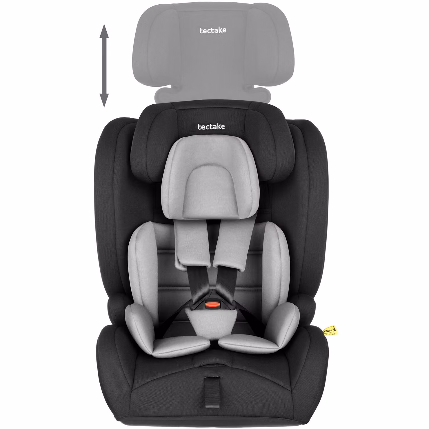 Seggiolino auto Tectake con ISOFIX, omologazione i-Size per bambini da 100 a 150 cm, orientamento fronte strada, grigio e nero – 4