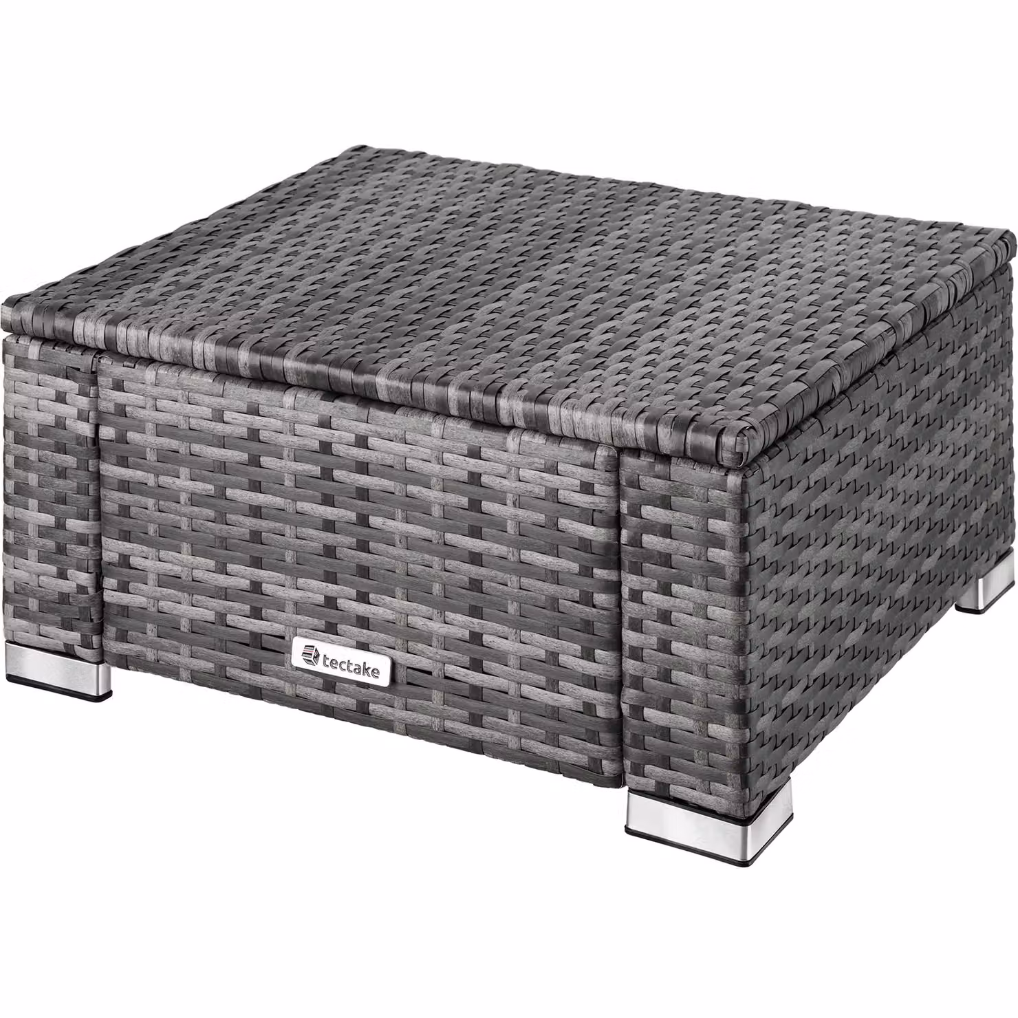 Pouf rettangolare moderno in rattan grigio con cuscini TecTake GmbH