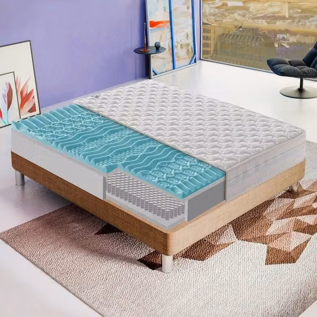 Materasso Piazza e Mezza 120x190 Molle Insacchettate e Memory Foam - Alto 24 cm - IGNIFUGO - 5 cm memory