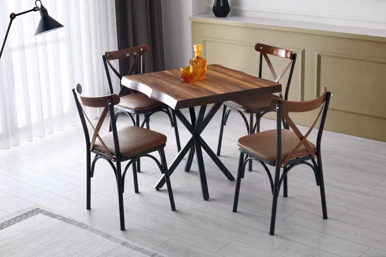 Skye Decor, Safir- Safir ALS, colore noce, tavolini da salotto, 75x80x80 cm, pannello truciolare rivestito al 100% in melamina