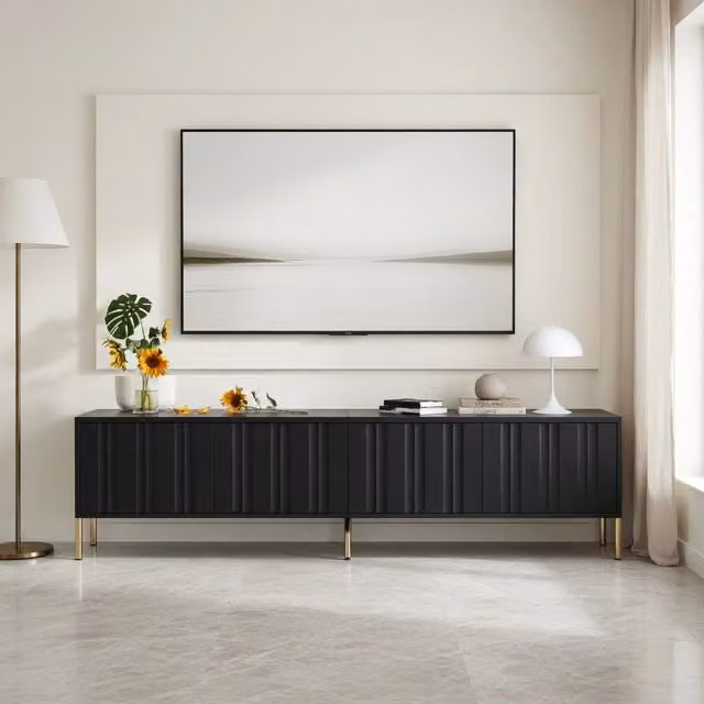 Cassettiera TV nera 190 cm