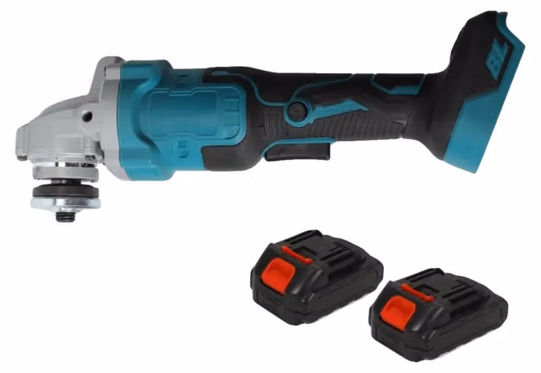 Smerigliatrice angolare, motore brushless, design ergonomico, colore verde, due batterie