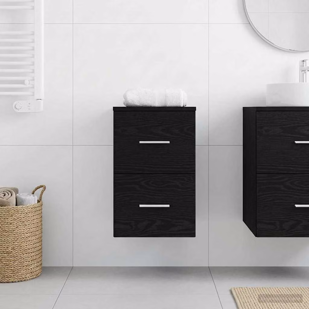 Armadio da bagno moderno vidaXL In-between nero opaco L: 30 cm, P: 41 cm, H: 50 cm