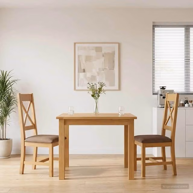 Sedia da pranzo 2 pz Legno di Quercia Massello Grigio 42039167