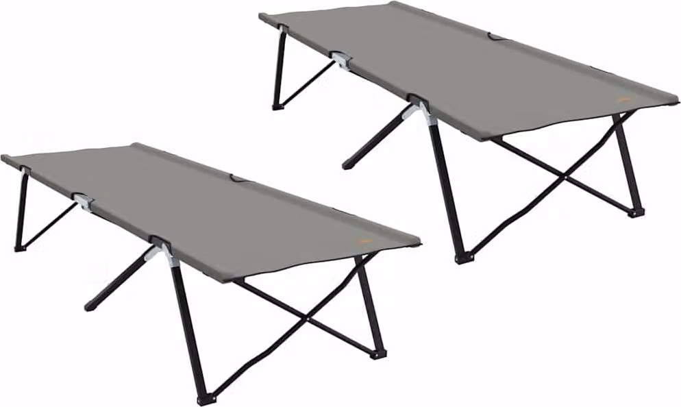 Letto da campeggio pieghevole 2 pcs Grigio 206 x 76 x 74 cm