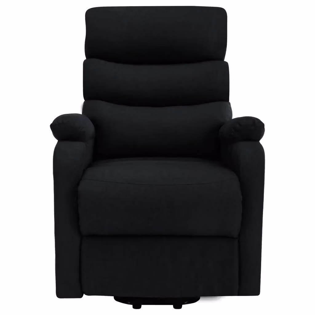 Poltrona Alzapersona con Assistenza Elettrica vidaXL Nera in Tessuto con Braccioli – 2