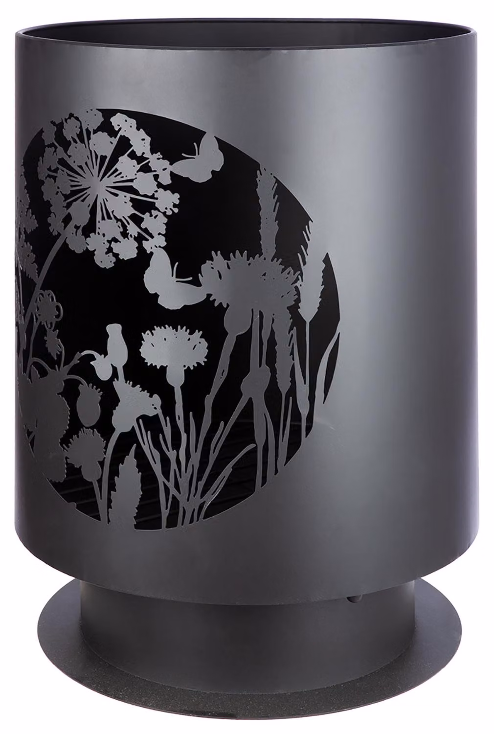 Braciere WILD FLOWERS - nero - metallo - altezza 55,5 cm x Ø 39 cm