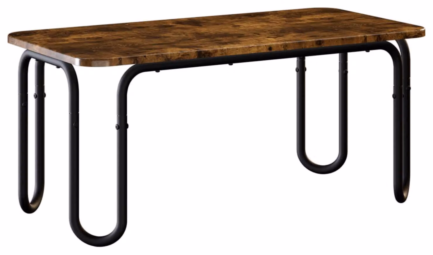 Tavolino da caffè in legno massello di quercia affumicata, dimensioni 79,5 x 40 x 36 cm