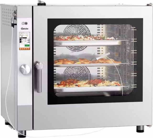 Forno combinato a vapore Silversteam 7111D Bartscher in acciaio inox color argento con display LED e funzione aria circolante