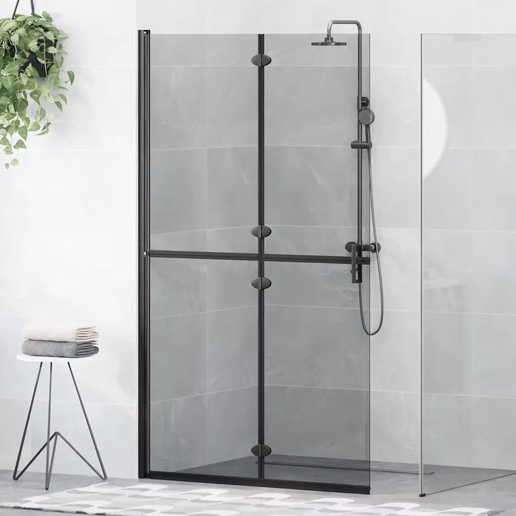 Parete doccia walk-in vidaXL in vetro rettangolare nero L: 110 cm, P: 6,5 cm, H: 190 cm