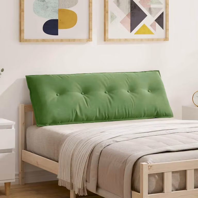 Cuscino per schiena vidaXL in velluto a coste verde chiaro L 140 cm x P 50 cm
