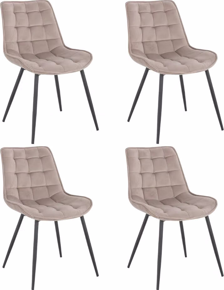 Home Deluxe - Sedia imbottita IKALO set di 4 - colore: marrone chiaro - imbottitura morbida, carico massimo 120 kg I Sedia da cucina Sedie da pranzo Sedie da sala da pranzo