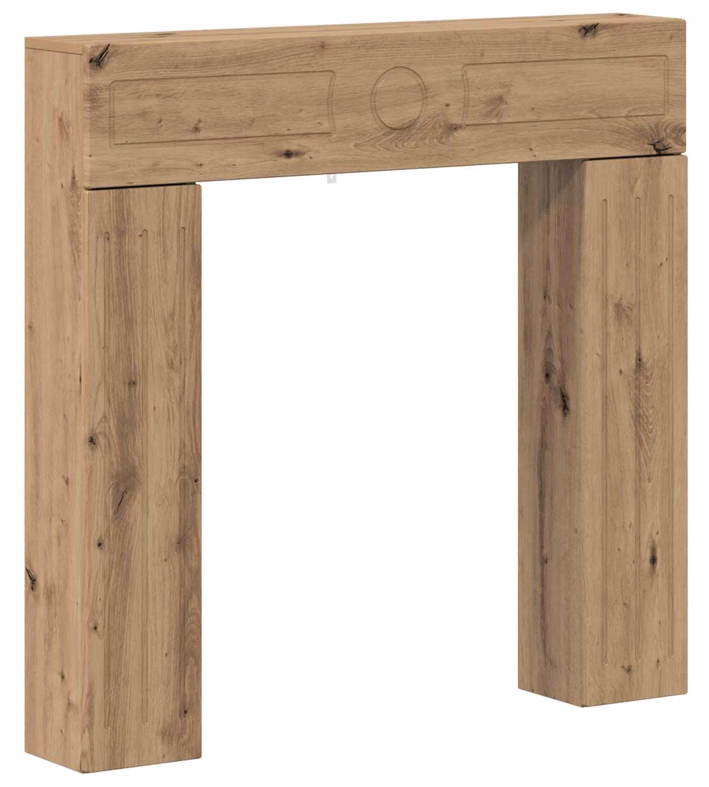 Cornice per camino in legno effetto "Artisan Oak", dimensioni 102 x 18 x 100,5 cm